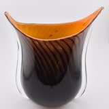 Black and Orange Striped  "Cuckoo" Vase