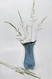 Small Pale Blue and Black "Fishtail" Vase