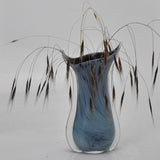 Small Pale Blue and Black "Fishtail" Vase