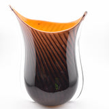Black and Orange Striped  "Cuckoo" Vase