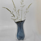 Small Pale Blue and Black "Fishtail" Vase