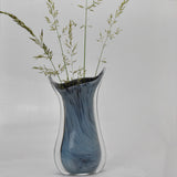 Small Pale Blue and Black "Fishtail" Vase
