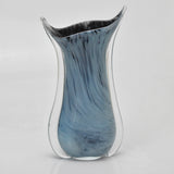 Small Pale Blue and Black "Fishtail" Vase