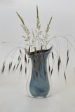 Small Pale Blue and Black "Fishtail" Vase