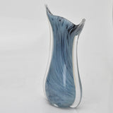 Small Pale Blue and Black "Fishtail" Vase