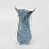 Small Pale Blue and Black "Fishtail" Vase