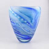 Blue, Turquoise and White "Journey"  Open Vase