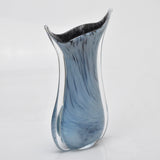 Small Pale Blue and Black "Fishtail" Vase