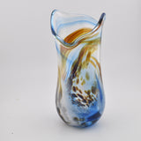 Blue, Brown & White Freeform  "Demo" Vase xxxii
