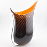 Black and Orange Striped  "Cuckoo" Vase