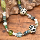 Glass Bead and Silver Necklace