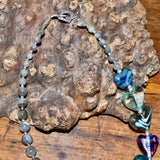 Glass Bead and Silver Necklace xx