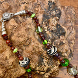 Glass Bead and Silver Necklace vii