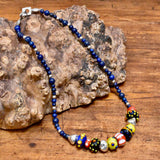Glass Bead and Silver Necklace xiiv