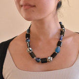 Glass Bead and Silver Necklace xviii