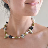 Glass Bead and Silver Necklace v