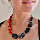 Glass Bead and Silver Necklace ix