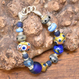 Glass Bead and Silver Bracelet