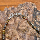 Glass Bead and Silver Necklace xi