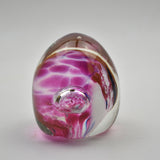 Pink and Blue  "Demo" Egg Shaped Paperweight xxvi