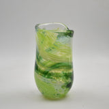 Green and White  Freeform "Demo" Vase (slight second)