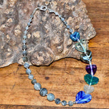 Glass Bead and Silver Necklace xx