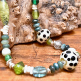 Glass Bead and Silver Necklace