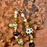 Glass Bead and Silver Necklace v