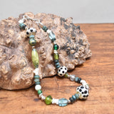 Glass Bead and Silver Necklace