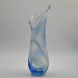 Blue, Turquoise and White  Tall Freeform "Demo" Vase xxi