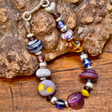 Glass Bead and Silver Bracelet