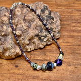Glass Bead and Silver Necklace xii