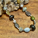 Glass Bead and Silver Necklace xv