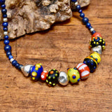 Glass Bead and Silver Necklace xiiv