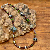Glass Bead and Silver Necklace vii