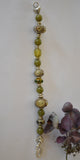 Glass Bead, Stone and Silver Bracelet