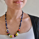Glass Bead and Silver Necklace xiiv