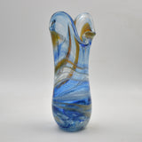 Blue, White and Brown Freeform "Demo" Vase vii