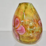 Amber and Pink Clematis Oval Vase