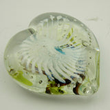 Green and Brown Angel Wing Heart Paperweight (with a cheeky little bit of turquoise!)