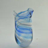 Blue, Turquoise and White Freeform  "Demo" Vase