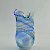 Blue, Turquoise and White Freeform  "Demo" Vase