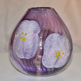 Purple and  Pink Flower Egg Shaped Vase