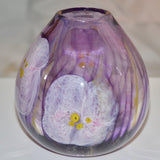 Purple and  Pink Flower Egg Shaped Vase