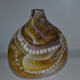 Amber Brown and White Oval "Journey"  Vase