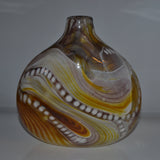 Amber Brown and White Oval "Journey"  Vase