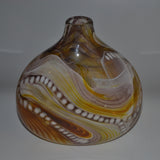 Amber Brown and White Oval "Journey"  Vase