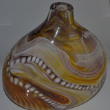 Amber Brown and White Oval "Journey"  Vase