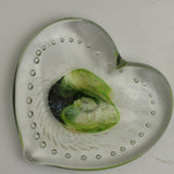 Green and White Heart Paperweight xiv