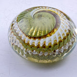 Olive, White and Amber "Teasel Leaf" Paperweight